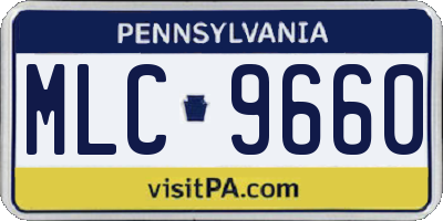 PA license plate MLC9660