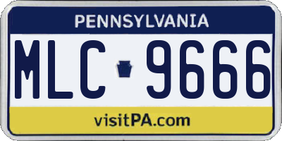 PA license plate MLC9666