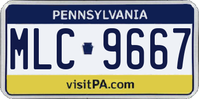PA license plate MLC9667