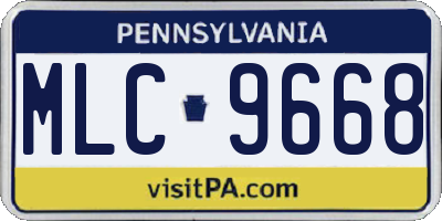 PA license plate MLC9668
