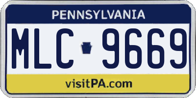 PA license plate MLC9669