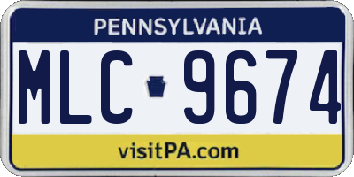PA license plate MLC9674