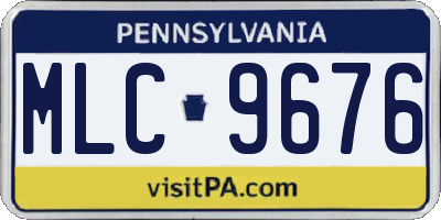 PA license plate MLC9676