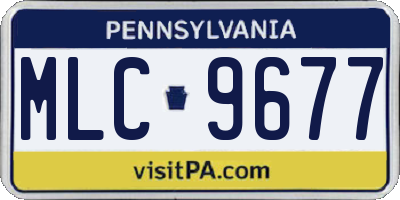PA license plate MLC9677