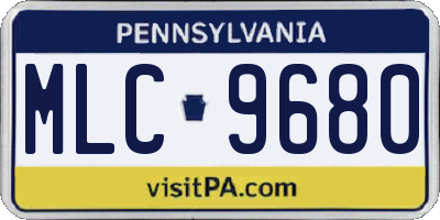 PA license plate MLC9680