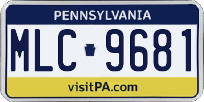 PA license plate MLC9681
