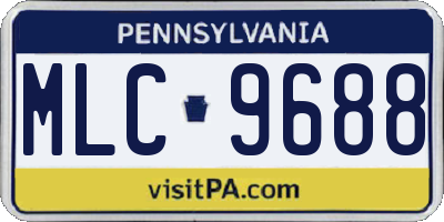 PA license plate MLC9688