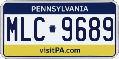 PA license plate MLC9689