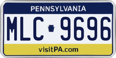 PA license plate MLC9696