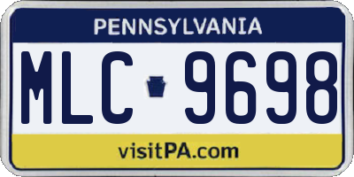 PA license plate MLC9698