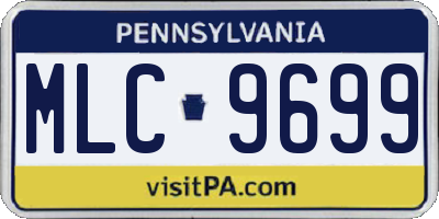 PA license plate MLC9699