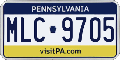 PA license plate MLC9705