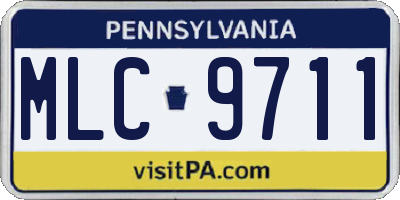 PA license plate MLC9711