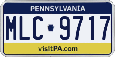 PA license plate MLC9717