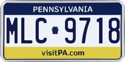 PA license plate MLC9718