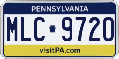 PA license plate MLC9720
