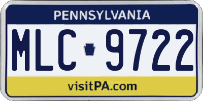 PA license plate MLC9722