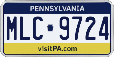 PA license plate MLC9724