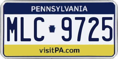 PA license plate MLC9725