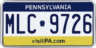 PA license plate MLC9726
