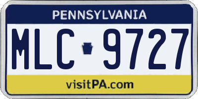 PA license plate MLC9727