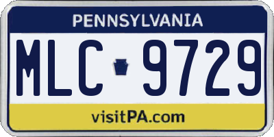 PA license plate MLC9729