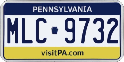 PA license plate MLC9732