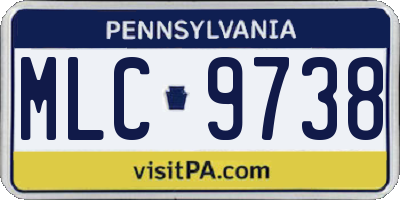 PA license plate MLC9738