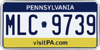 PA license plate MLC9739