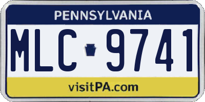 PA license plate MLC9741