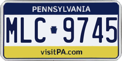 PA license plate MLC9745