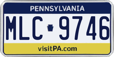 PA license plate MLC9746