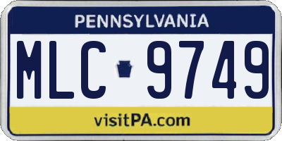 PA license plate MLC9749