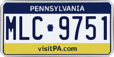 PA license plate MLC9751