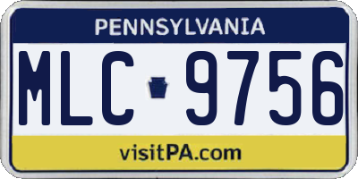 PA license plate MLC9756