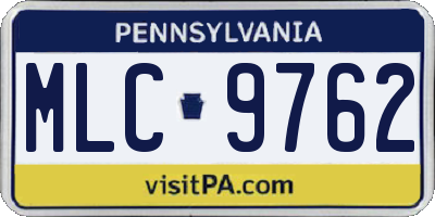 PA license plate MLC9762