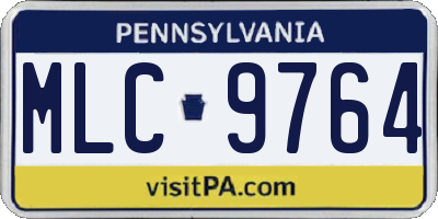 PA license plate MLC9764