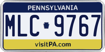 PA license plate MLC9767
