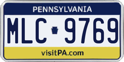 PA license plate MLC9769
