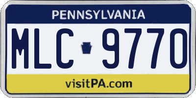 PA license plate MLC9770