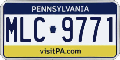 PA license plate MLC9771