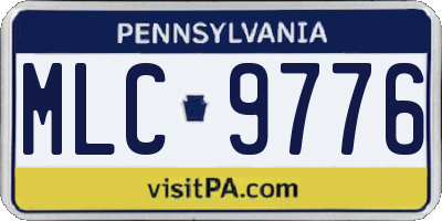 PA license plate MLC9776