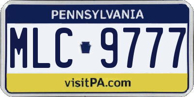 PA license plate MLC9777