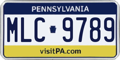 PA license plate MLC9789