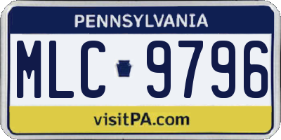 PA license plate MLC9796