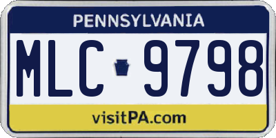 PA license plate MLC9798