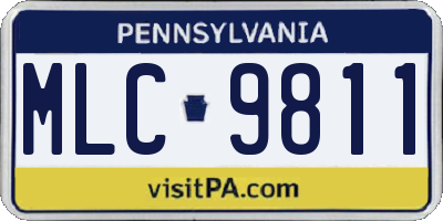 PA license plate MLC9811