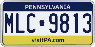 PA license plate MLC9813