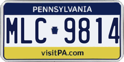 PA license plate MLC9814