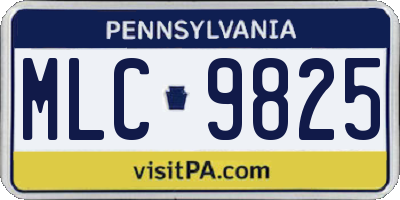 PA license plate MLC9825